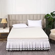 Bed Skirt - Elastic Wrap Around Bed Skirt King,Breathable & Wrinkle-Resistant, Detachable Striped St