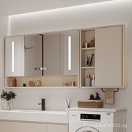 Smart Bathroom Large Size Separate Mirror Cabinet with Light Defogging Bathroom Wall-Mounted Bathroom Mirror with Shelf