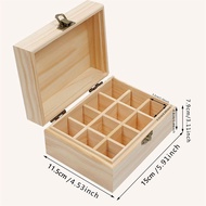 New Wooden Storage Box 12/25 Grids Carry Organizer Essential Oil Bottles Container Storage Box Case
