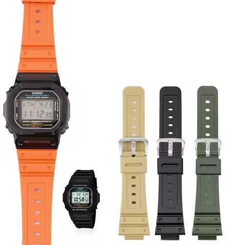 Anti-Allergy Resin Solid Stainless Steel Buckle Watch Strap for Casio GSHock Strap Dw5600 Gw5000 Gw5