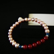 珍珠磷灰硃砂手鍊