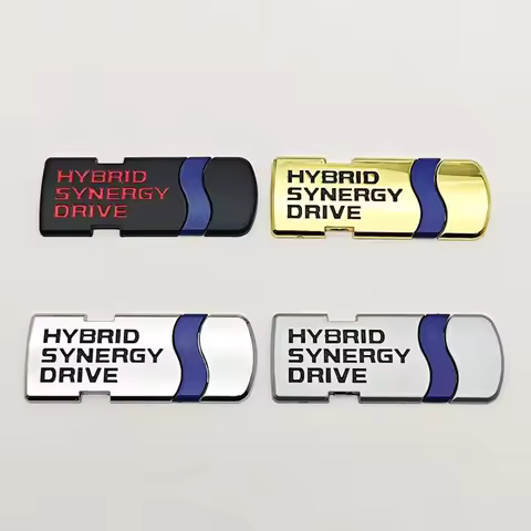 3D Metal Black Chrome Car Sticker HYBRID Synergy Drive Logo Emblem Fender Badge Trunk For Toyota Aut
