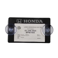 HONDA NEW SMALL ROADTAX HOLDER HONDA CAR TYPE/JPJ/2024 New Roadtax Holder With Suction Cup 24' Versi