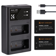 K&F Concept battery & charger for Canon LP-E17 (2 batteries + 1 Dual slot charger) Canon EOS RP, R10