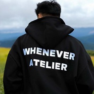 WHENEVER ATELIER BASIC ZIP UP Boxy Hoodie, Local Brand Unisex cotton flannel - men and women, Lomon 