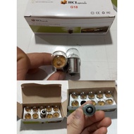 Box of 10 Halogen bulbs G18 HCL 12V/24V 10W. 1 dwarf bulb 10w 12v 24v (Price is for 1 box)