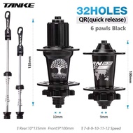 TANKE Mountain Bike 120 Ringtones Th390 Hub 6-Claw Quick Release Barrel Shaft Colorful 32/36 Holes L