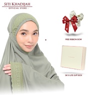 [Mother's Day] Siti Khadijah Telekung Signature Alanna in Ash Green + SK15 Lite Gift Box + Free Ribbon Bow