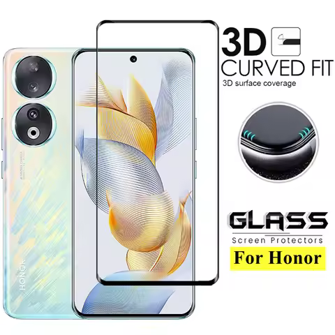 Full Cover Glass For Honor 90 Screen Protector For Honor 90 Tempered Glass 3D Protective Phone Film 