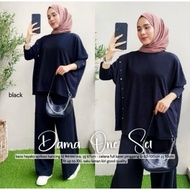 Dama SET BATWING RIB KNIT CULOT TROUSERS // SIDE BUTTON SET // ONE PLAIN SET // LATEST WOMEN'S FASHI