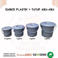 YUTAKA PLASTIC BUCKET GREY 2.5 - 3 - 4 - 6 GALLON PLASTIC BUCKET