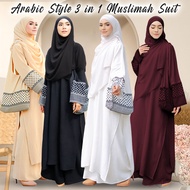 KUFFIYA SUIT TOTEBAG IRONLESS Lara suit jubah seluar muslimah Jubah Muslimah Ironless Abaya Jubah Um