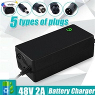 VIVIDV Power Adapter 48V DC Head Lithium Electric Power Supply