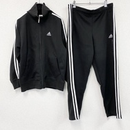 adidas運動外套和運動褲套裝，黑色，M碼，古著。