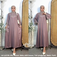 COD | GAMIS BORDIR TERBARU BAHAN TWILL JUMBO LENGAN 7/8 BORDIR