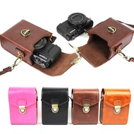 For CanonG7X Mark II G9X SX740HS SX730HS SX720HS SX710 SX700 Camera Cover Cases with Strap PU Leathe