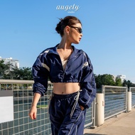 Augety Studio Zipper Crochet Umbrella, NIKKI CROPPED JACKET ZIP