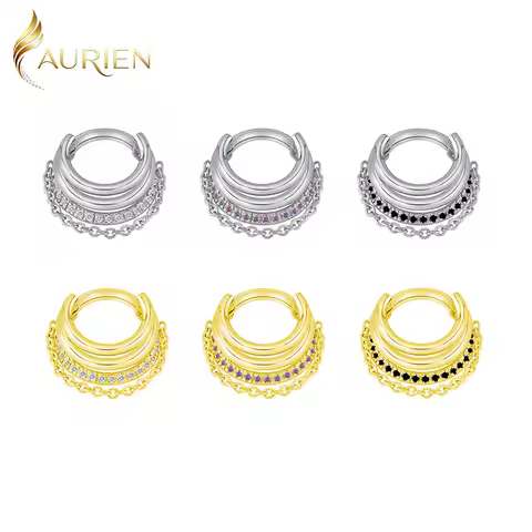ASTM F136 Titanium Tower Type Hinged Segment Clicker Earring Cartilage Nose Hoop Septum Rings Pierci