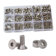 Stainless Steel Screw304Bolt Screw Combination Hex Socket Hex Socket660PCS Screw Boxed Countersunk F