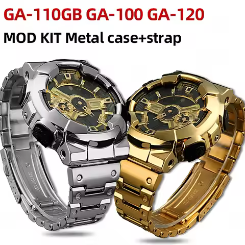 Modified Stainless Steel Case Strap kit For Casio G-SHOCK GA-110GB GA-100 GA-120 GA110 Metal Case Si