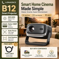 LONAISCI B12 Projector 4K Ultra HD With Auto Focus Bluetooth 5 WiFi 6 Projector Mini For Home Theate