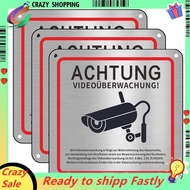 3pack Metal Identification Plaque Self-Adhesive Warning Sign Aluminum Warning Sign Metal Warning  Si