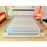 Bedsheet (Thick) Size 4.5-5 Feet Two-Tone Blue Chiffon Fabric Graphic Pattern KLAR HEIM Living (New 