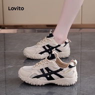 Lovito Sporty Colorblock Sneakers for Women LFA91134 Lovito Sneakers Colorblock Sporty Untuk Wanita 