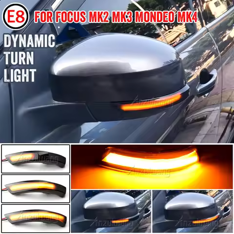 Amber LED Dynamic Turn Signal Side Marker Sequtntial Light Indicator Lamp For Ford Focus 2 MK2 Focus