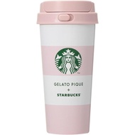 Starbucks Starbucks Collaboration Gelato Pique Border Stainless Steel TOGO Bottle Soft Pink 473ml Ge