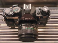 Canon AE-1 Program 35mm Film Camera with Canon FD 28mm f/2.8 Lens