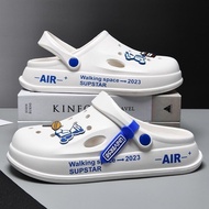 【ks1471.my】 Men's hole shoes with anti slip thick soles for casual wear, Korean version of beach sof