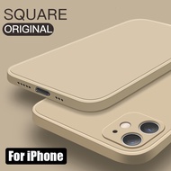 Casing For iPhone 12 Mini 12 Pro Max Case Original Soft Liquid Silicone Square Shockproof Phone Cover