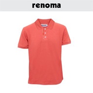 RENOMA Mens Orange Plain Solid Colour Polo Tee 100% Cotton