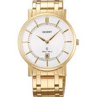 [Powermatic] Orient Yellow Gold Case White Dial Sapphire Glass Stainless Steel Men's Watch FGW01001W0