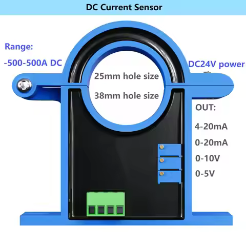 DC Current Transmitter -200-200A AC DC Hall Current Sensor Transducer 38mm Hole -150-150A 0-10V 4-20