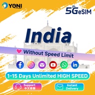 India eSIM 1-10GB Unlimited 5G Data | Instant Email Delivery | High Speed Travel | 印度无限流量上网卡 | Yoni