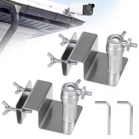 Gutter Mount for Solar Panel Adjustable Stainless Steel Mount Bracket fou Eufy SoloCam Reolink Aosu 
