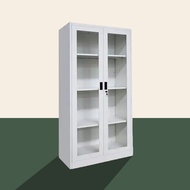 VHIVE Hexa 90cm Metal Bookcase Cabinet Wardrobe (Lock Sliding Glass Door Display Cupboard Office Metal Cabinet)