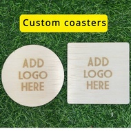 Custom Wooden Coaster Name Engrave Wooden Coaster Gift Present Christmas Birthday Customised Farewel