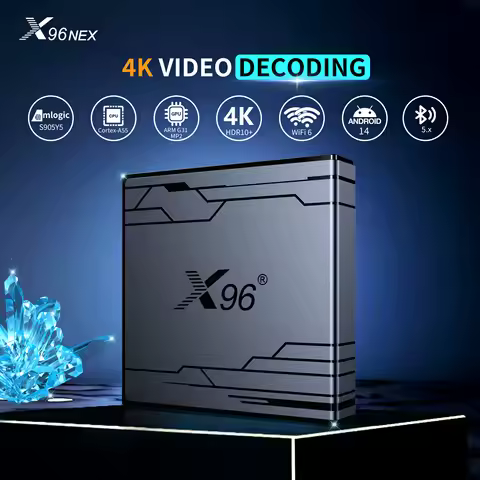 X96 NEX 4K Android 14 Smart Tv Box Amlogic S905Y5 4G 32G/2G 16G 100M lan 2.4G 5G WIFI 2T2R BT5.X VS 