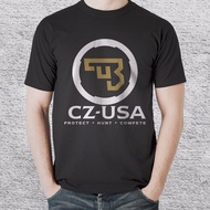 Tops Summer Cool Funny T-Shirt NEW Ceska Zbrojovka Firearms Guns CZ - USA Logo Black T Shirt Summer