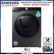 SAMSUNG WD90T754DBX/SP 9KG/6KG WASHER DRYER COMBO, 4 TICKS, FREE DELIVERY, FREE INSTALLATION