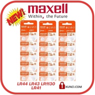 ORIGINAL MAXELL BATTERY LR44, LR43, LR41,LR1130