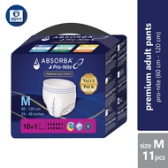 Absorba Pro-Nite Adult Premium Diaper Pants Night Use | Size: M (11pcs), L (10pcs), XL (9pcs)