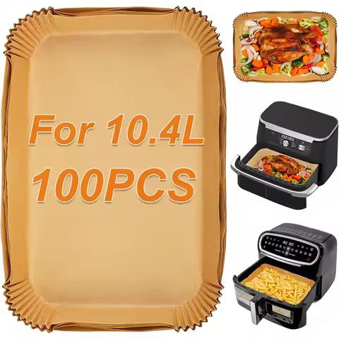 100Pcs Air Fryer Paper Accessories for Ninja AF500UK AF500UKCP 10.4L Compatible for Duronic 10L /Ins