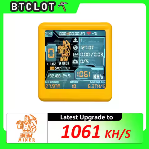 Solo Lottery BTC Miner for computer nerd Smart TV Hashrate1060KH/s ESP32 gift home silent Desktop Cl