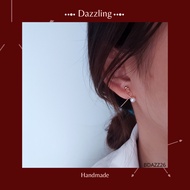 【14K GOLD】Simple Cross Pearls Earrings