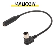 KAIKXIN Sound Adapter Cable, Plug and Play 90 Degree 6.35mm to MIDI 5 Pin Cable, Universal 6.35mm 30