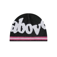 ABOVE AND OVER - STRIPE LOGO BEANIE PINK